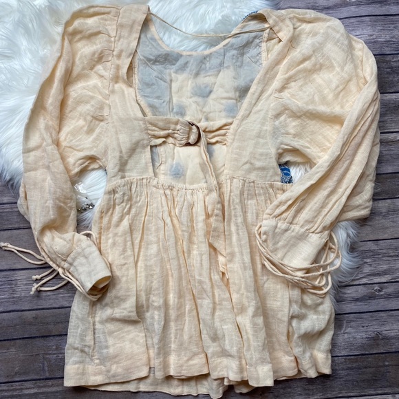 Free People Ivory Embroidered Tunic Top - Picture 2 of 5
